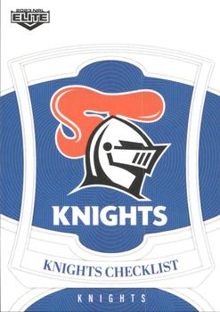 2023 NRL Traders Elite #073 Newcastle Knights Checklist Front